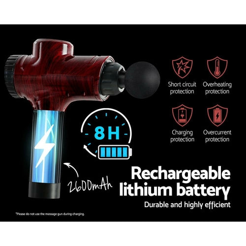 Everfit Massage Gun 6 Heads Electric Massager Vibration Percussion LCD